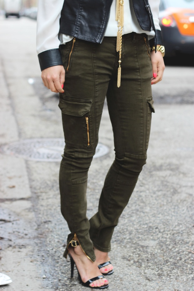 cargo jeans with zips