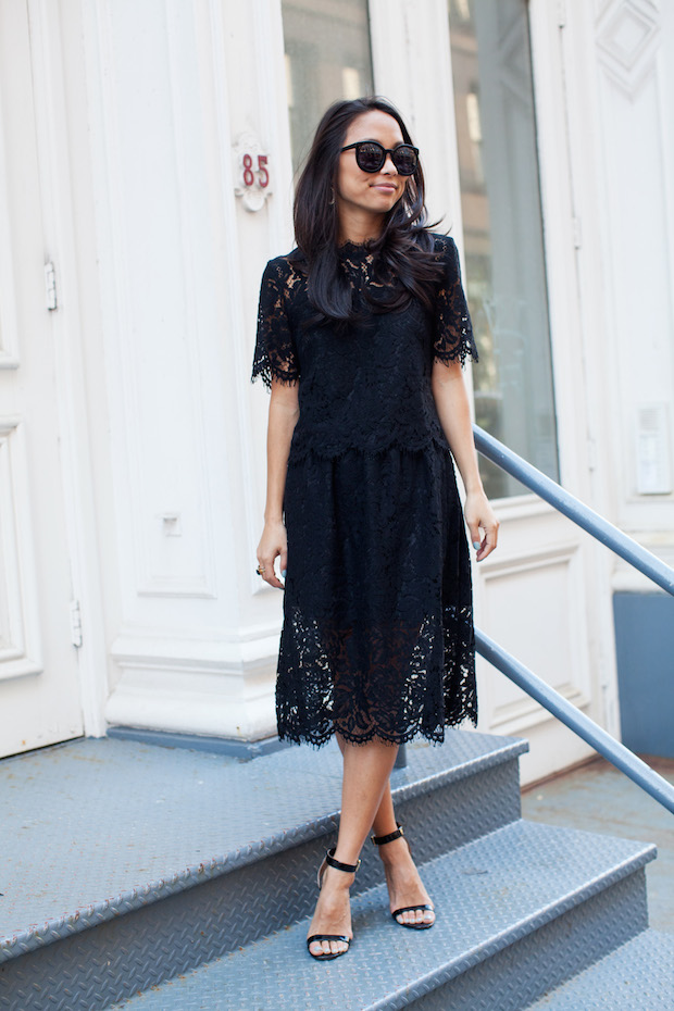 black lace dress outfit ideas